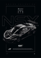 Honda NSX GT3 Evo 2019 digital poster, minimalist black racing wall art by Jaypads Racing