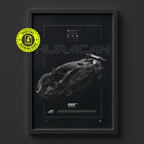 Lamborghini Huracan GT3 Evo2 2023 poster framed on a wall, digital download