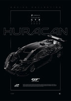 Lamborghini Huracan GT3 Evo2 2023 digital poster, minimalist black racing wall art by Jaypads Racing