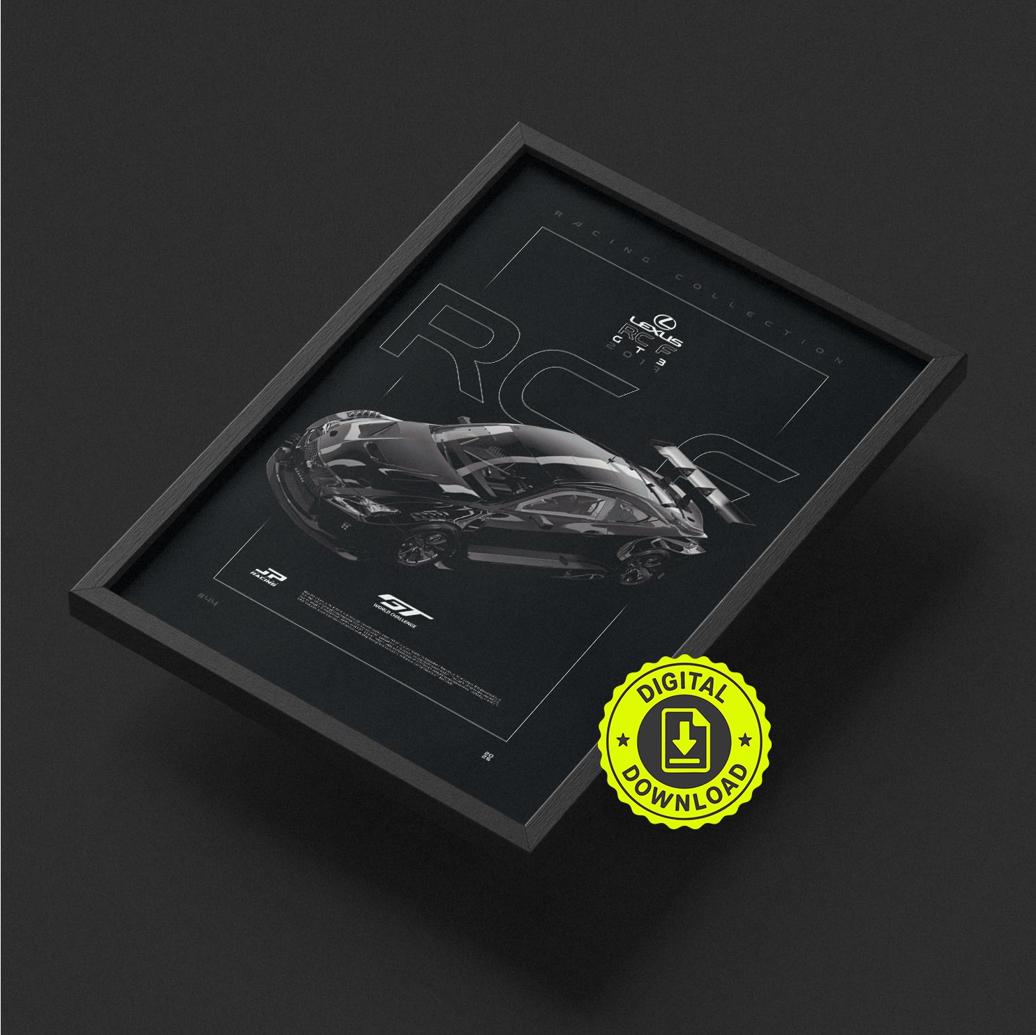 Lexus RC F GT3 2017 framed poster print, digital download
