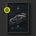 Lexus RC F GT3 2017 poster framed on a wall, digital download