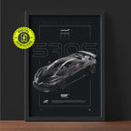 McLaren 570S GT4 2018 framed poster print wall display