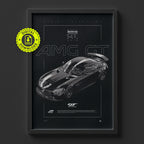 Mercedes AMG GT4 2019 poster framed on a wall, digital download