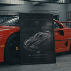 Mercedes AMG GT4 2019 framed poster in an industrial warehouse space