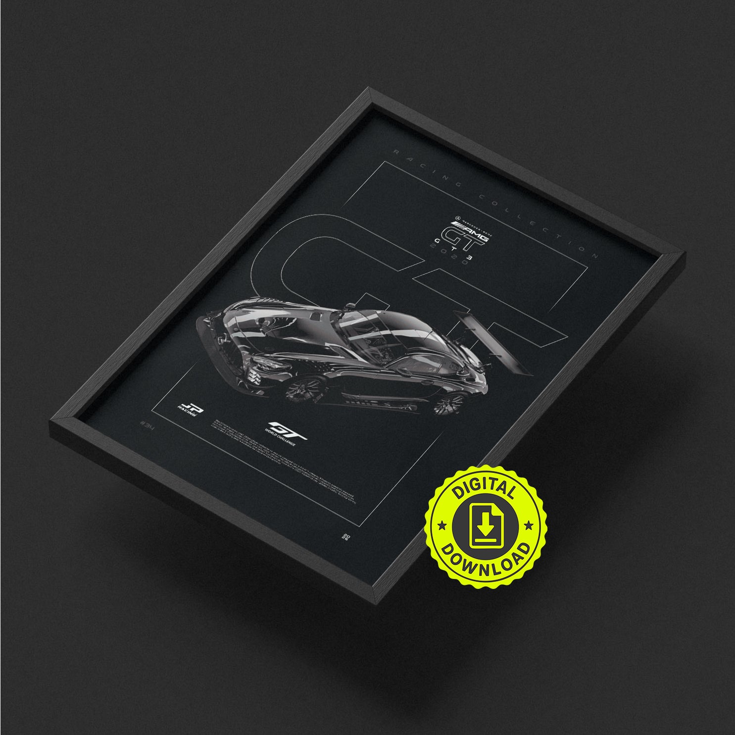 Mercedes-Benz AMG GT GT3 2020 framed poster print, digital download