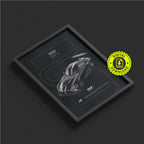 Mercedes-Benz AMG GT GT3 2020 framed poster print in a styled interior