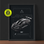 Mitsubishi Lancer Evolution FE GT3 2018 framed poster print wall display