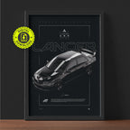 Mitsubishi Lancer Evolution IX GSR 2006 framed poster print wall display