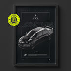 Mitsubishi Lancer Evolution IX GSR 2006 poster framed on a wall, digital download
