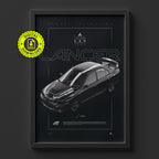 Mitsubishi Lancer GSR Evolution IV 1996 poster framed on a wall, digital download