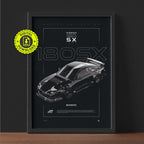 Nissan 180SX D1 1994 framed poster print wall display