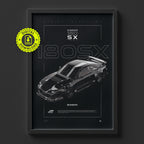 Nissan 180SX D1 1994 poster framed on a wall, digital download