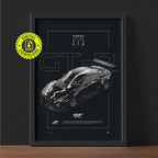 Nissan GT-R R35 GT3 2018 framed poster print wall display