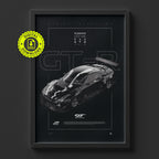 Nissan GT-R R35 GT3 2018 poster framed on a wall, digital download