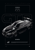 Nissan GTR R34 D1 1999 digital poster, minimalist black racing wall art by Jaypads Racing