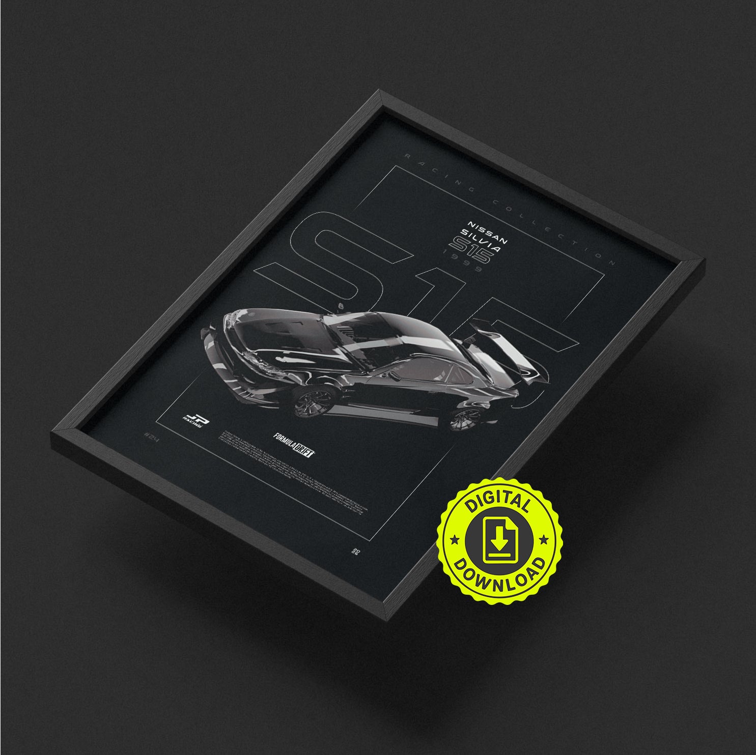 Nissan Silvia S15 1999 framed poster print, digital download