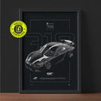 Porsche 718 Cayman GT4 Clubsport 2019 framed poster print wall display