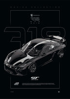 Porsche 718 Cayman GT4 Clubsport 2019 digital poster, minimalist black racing wall art by Jaypads Racing