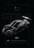 Porsche 911 GT3 R 2023 digital poster, minimalist black racing wall art by Jaypads Racing