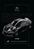 Subaru BRZ FD 2013 digital poster, minimalist black racing wall art by Jaypads Racing