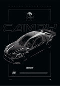 Toyota Camry Nascar 2021 digital poster, minimalist black racing wall art by Jaypads Racing
