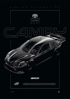 Toyota Camry Nascar 2021 digital poster, minimalist black racing wall art by Jaypads Racing