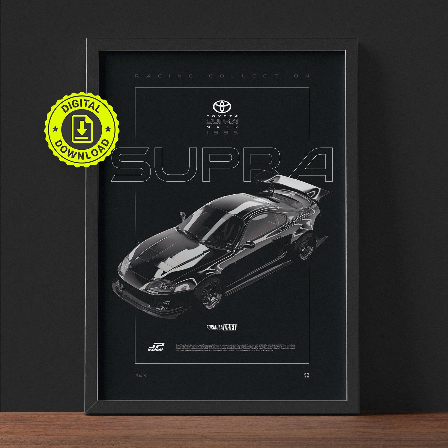 Toyota Supra MKIV FD 1995 framed poster print wall display