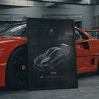 Toyota Supra MKIV FD 1995 framed poster in an industrial warehouse space
