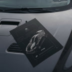 Toyota Supra MKIV FD 1995 poster resting on a car hood
