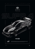 Toyota Supra MKIV FD 1995 digital poster, minimalist black racing wall art by Jaypads Racing