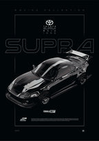 Toyota Supra MKIV FD 1995 digital poster, minimalist black racing wall art by Jaypads Racing