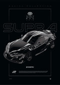 Toyota Supra MKV D1 2019 digital poster, minimalist black racing wall art by Jaypads Racing