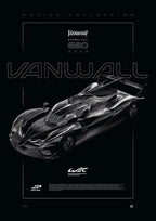 Vanwall Vandervell 680 2023 digital poster, minimalist black racing wall art by Jaypads Racing
